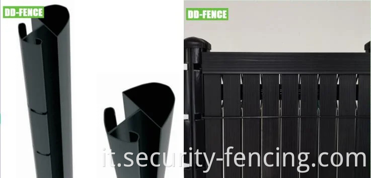 Recinzione per schermo privacy con doghe in pvc